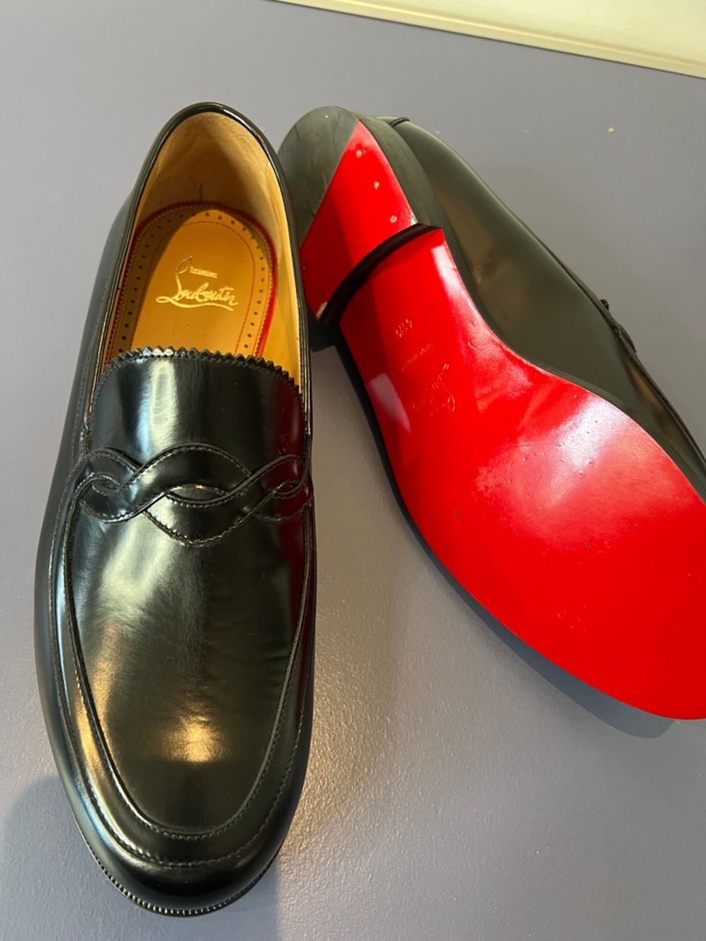 Christian Louboutin Black Leather Women's Slip-On Loafer EU 41.5
